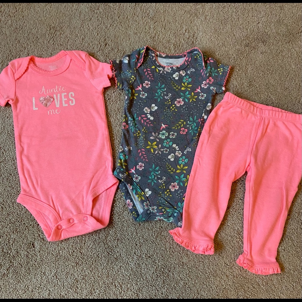 Baby Girl 2pk Short Sleeve Bodysuit Floral/Pink-9M